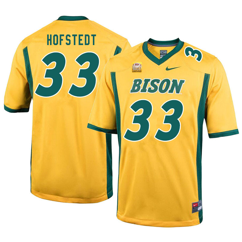 Men #33 Logan Hofstedt North Dakota State Bison College Football Jerseys Sale-Yellow